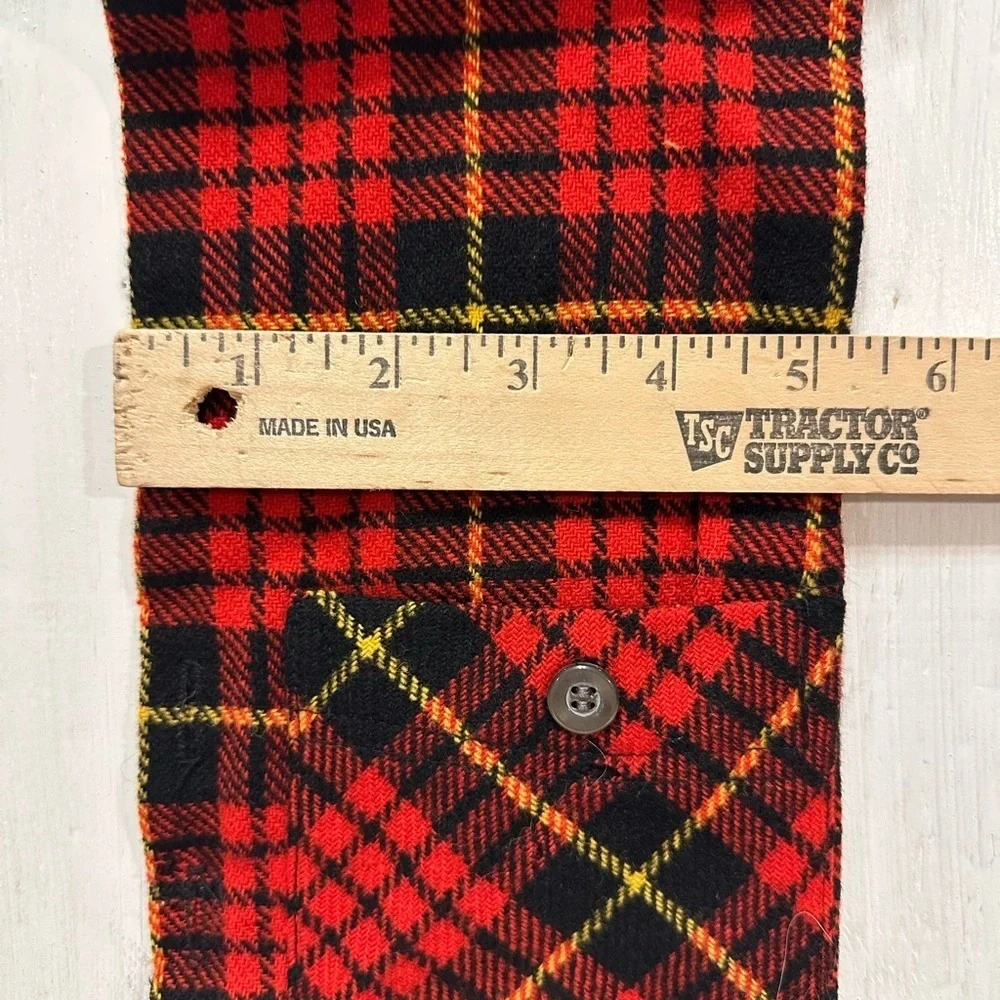 Vintage Wool Plaid Button Scarf Vest Wrap 1950s Tartan Pockets Convertible